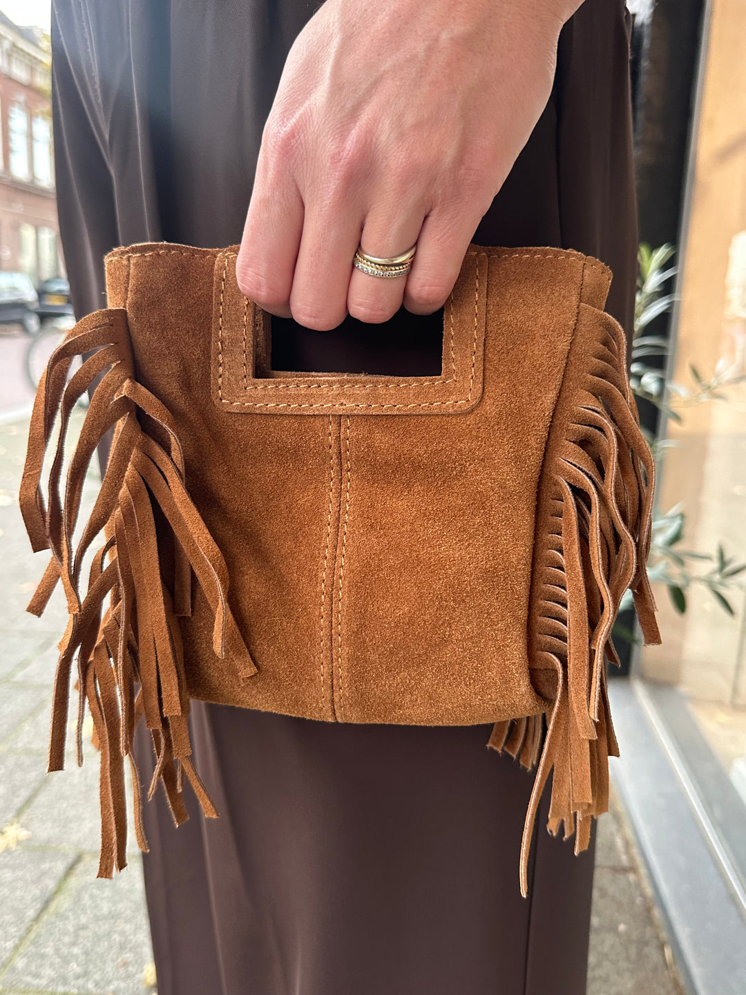 Suede Fringe Bag