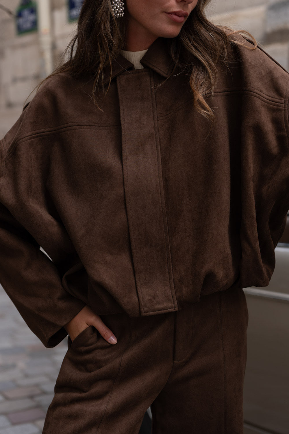 Chocolate/Camel Zipped Jacket