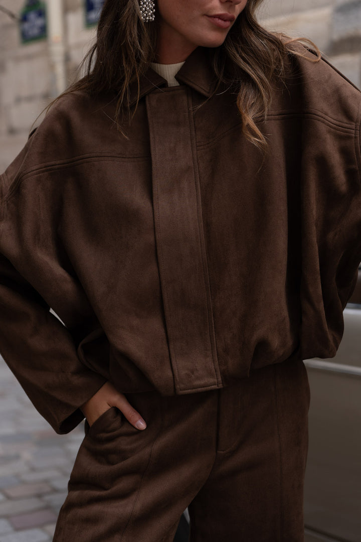 Chocolate/Camel Zipped Jacket