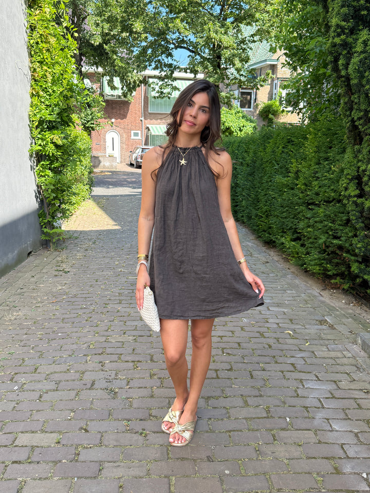 Lilou Linen Halter Dress