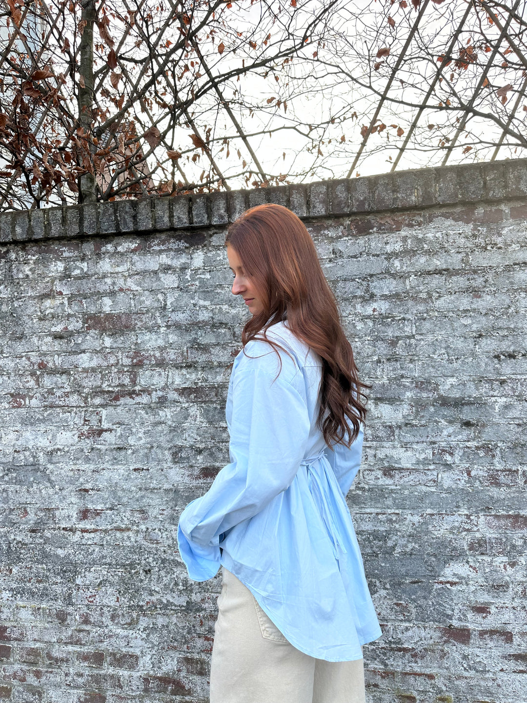 Cotton Tie-Back Blouse