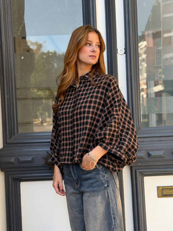 Minke Check Blouse