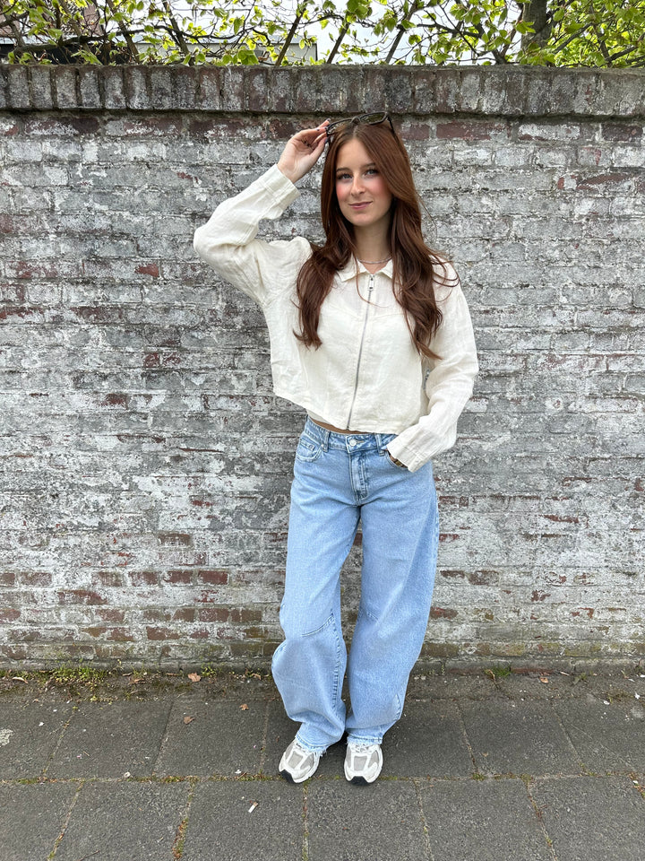 Celine Linen Zip Blouse