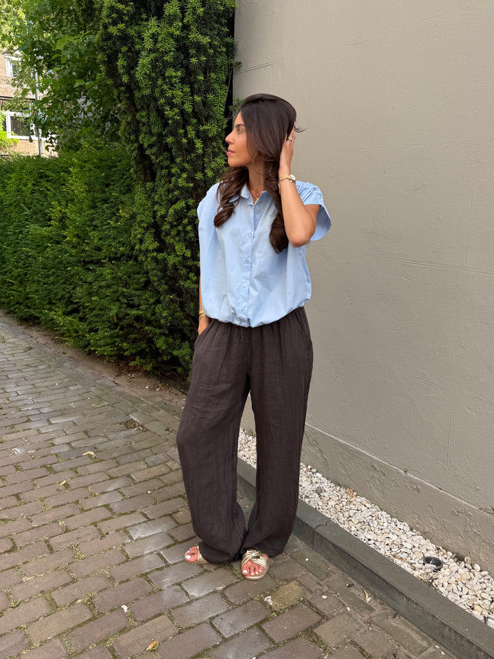 Cropped Button Blouse