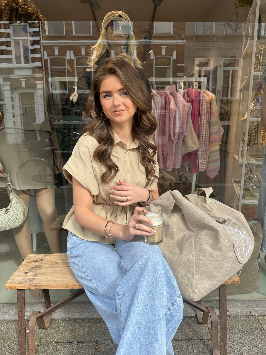 Short Sleeve Button Top