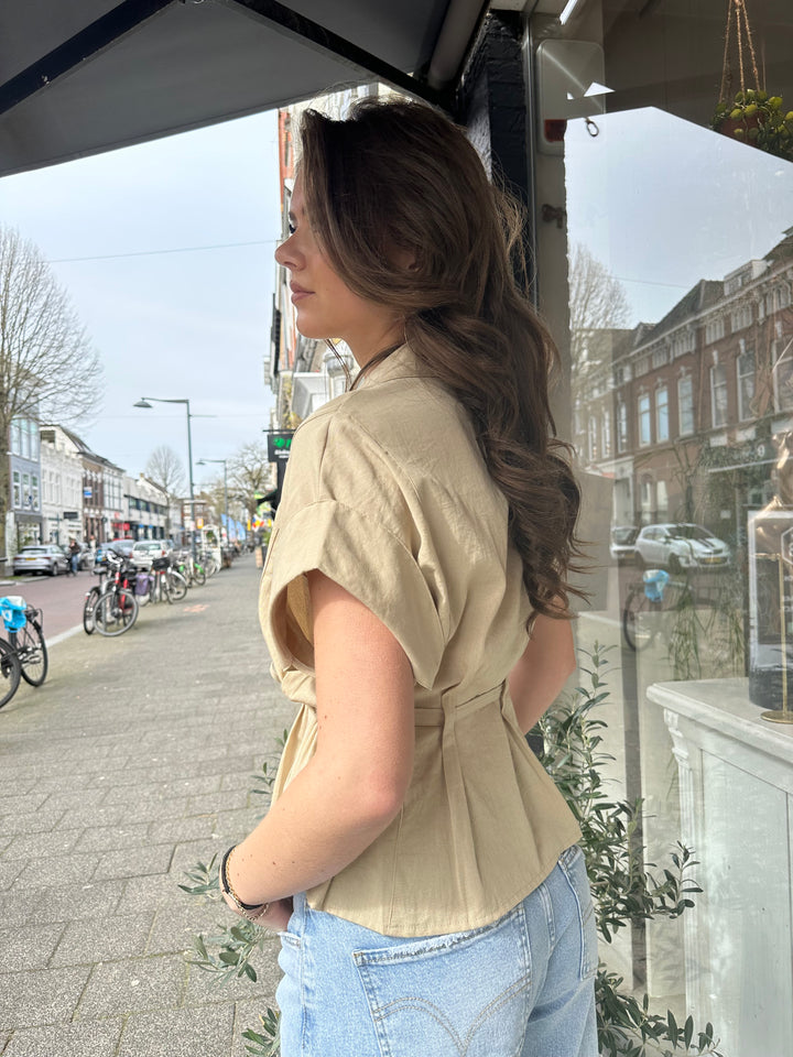 Short Sleeve Button Top