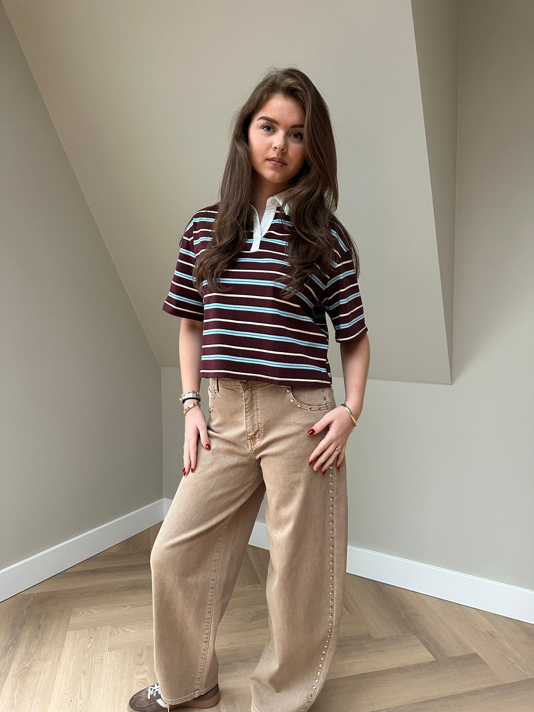 Riley Stripe Polo Top