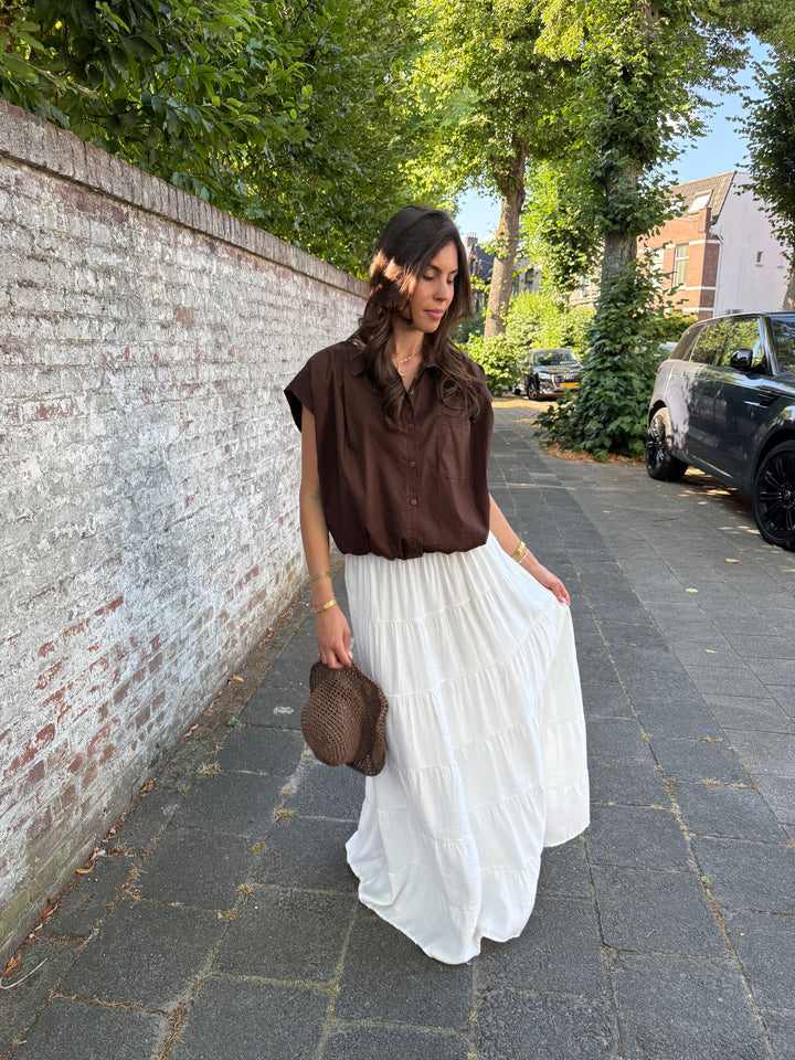Cropped Button Blouse
