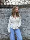 Ecru Tie-Back Blouse