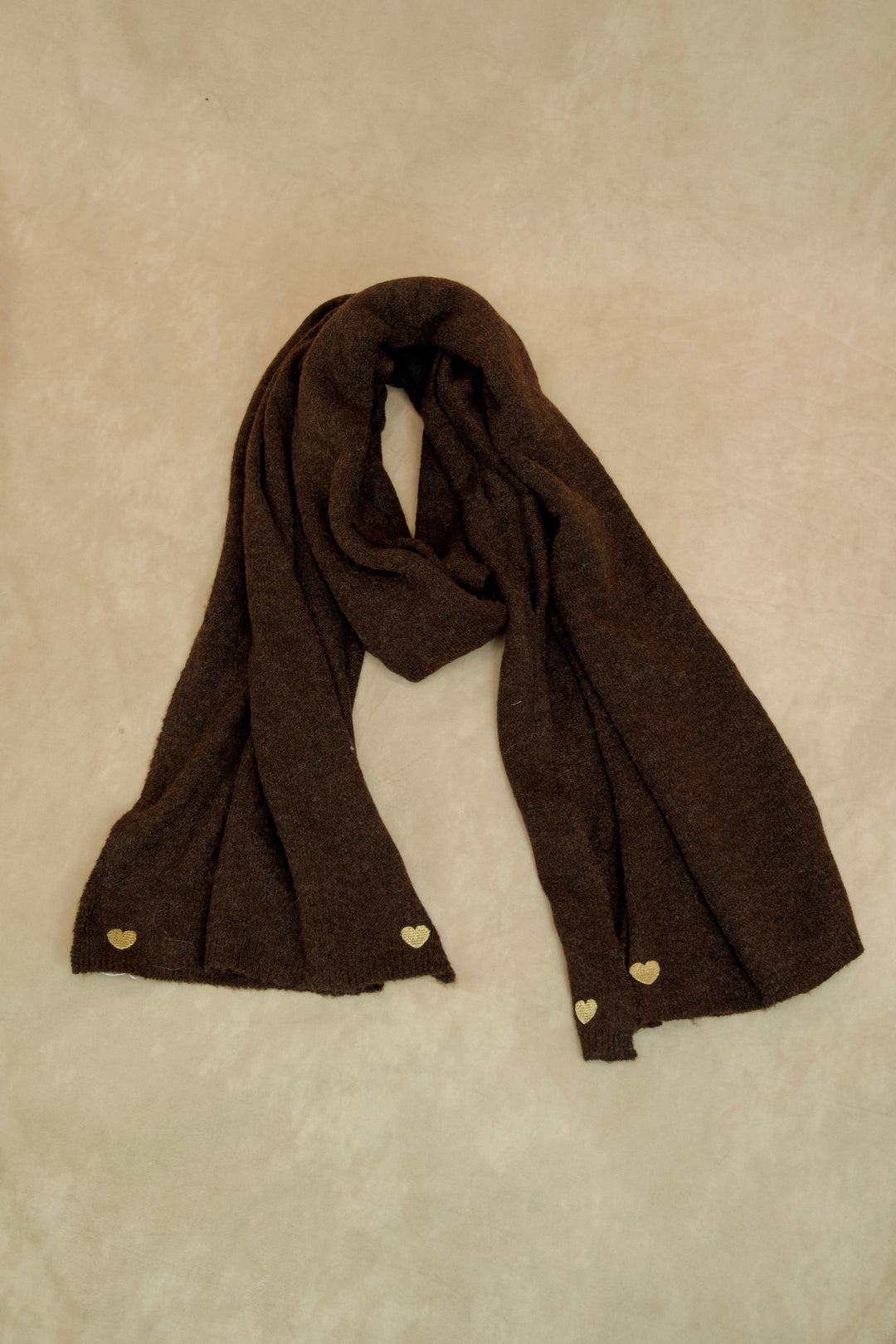 Knitted Scarf with Heart Detail