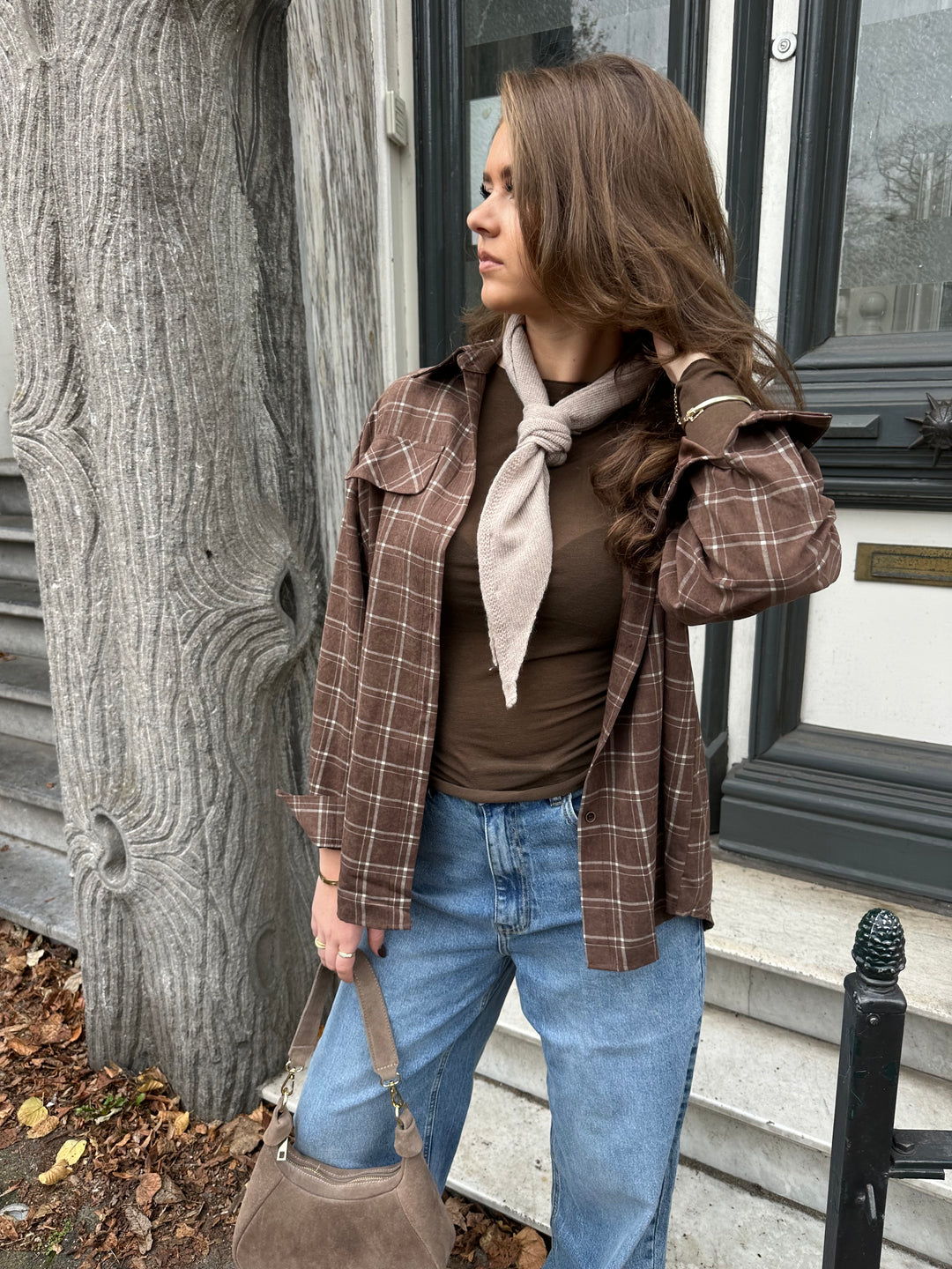 Checked Brown Blouse