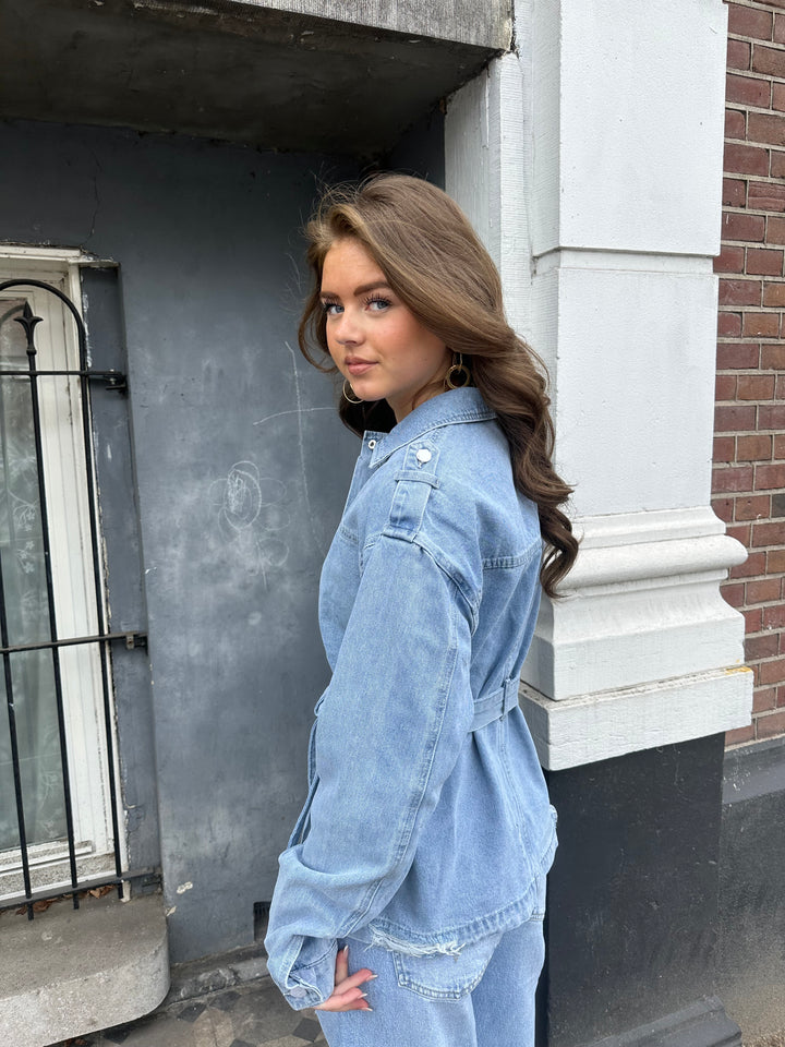 Denim Belt Jacket