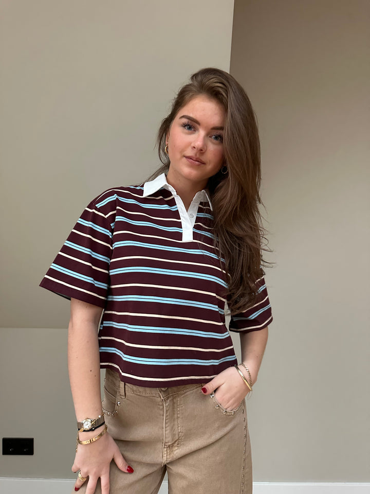 Riley Stripe Polo Top