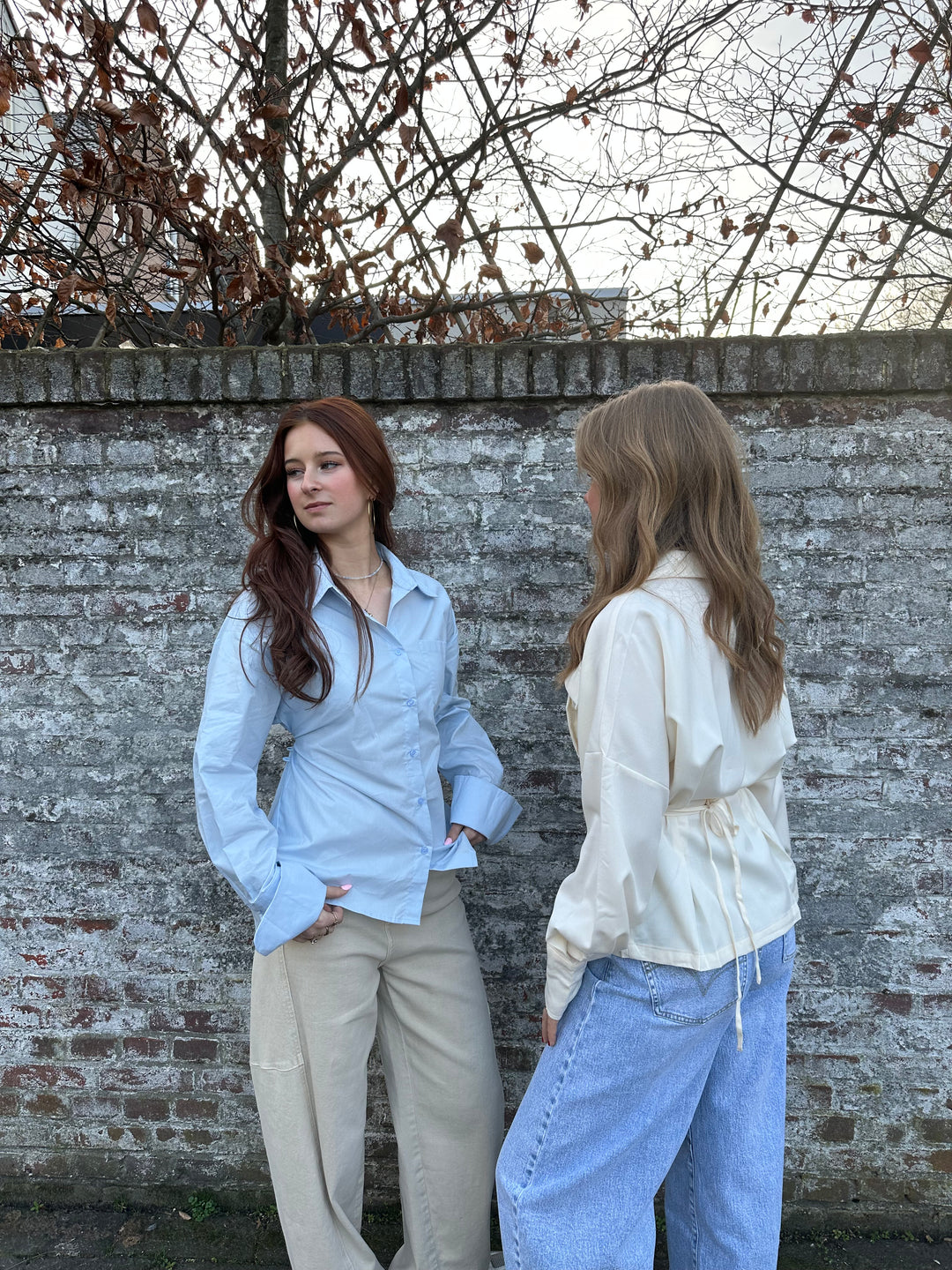 Cotton Tie-Back Blouse