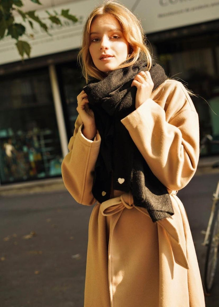 Knitted Scarf with Heart Detail