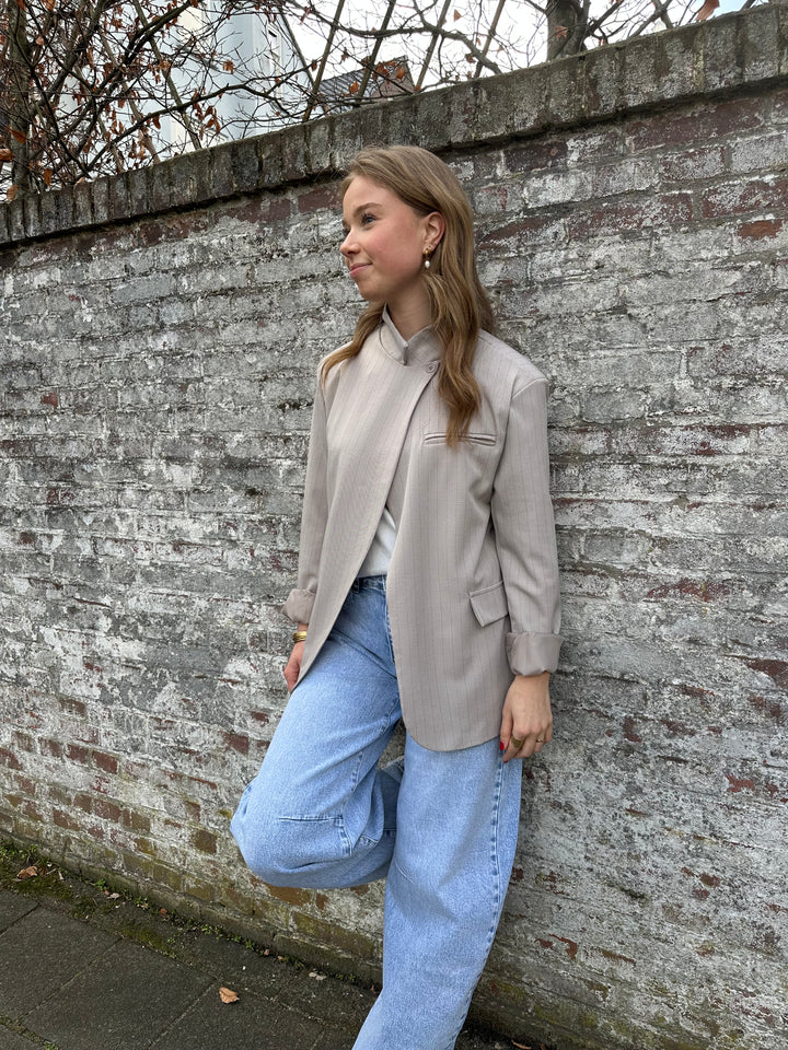 Pinstripe Bottom Blazer