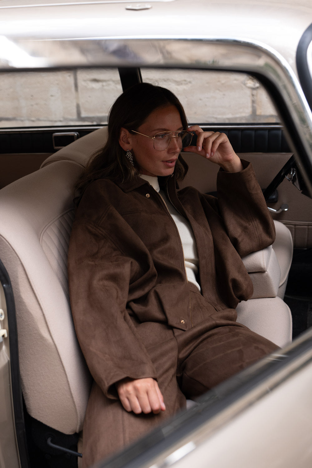 Chocolate/Camel Zipped Jacket