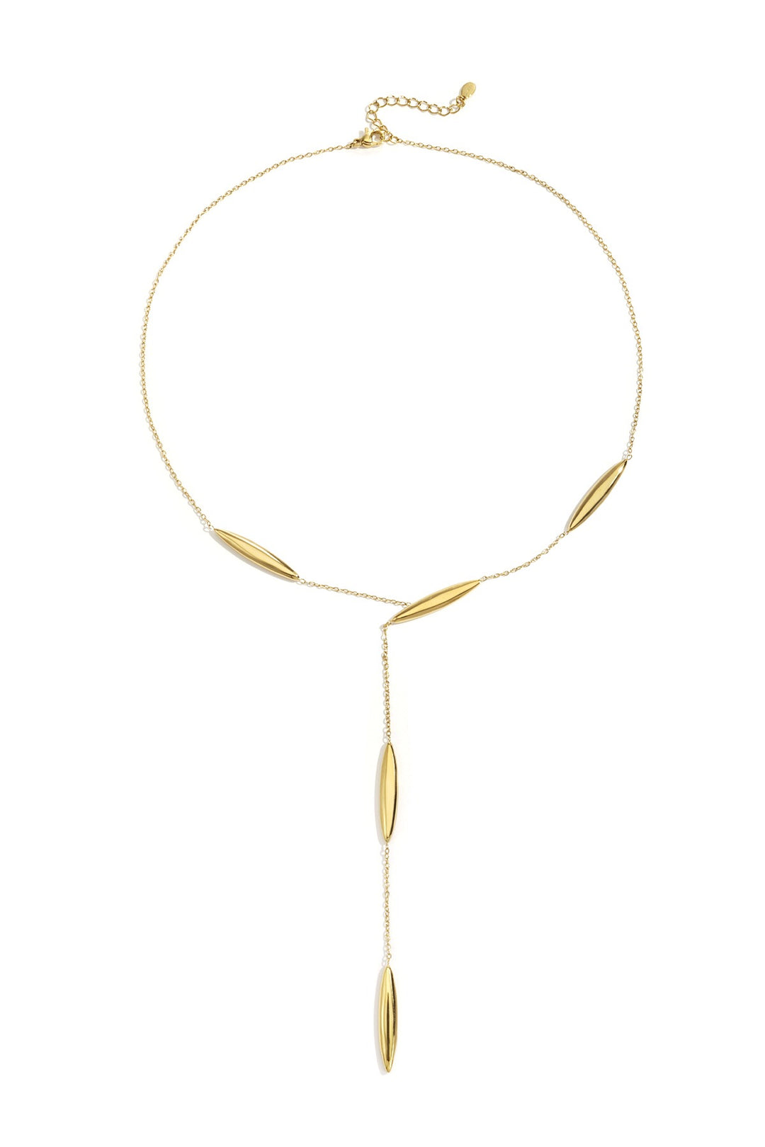 Golden Drop Lariat Necklace