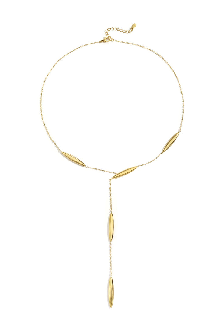 Golden Drop Lariat Necklace
