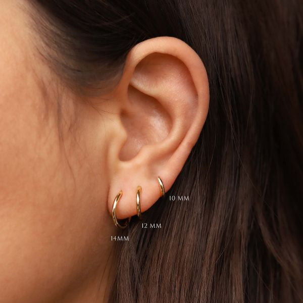 KARMA 14K Gold Tiny Plain Hoops