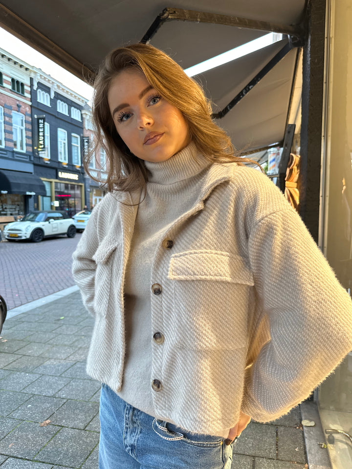 Beige Soft Knit Jacket