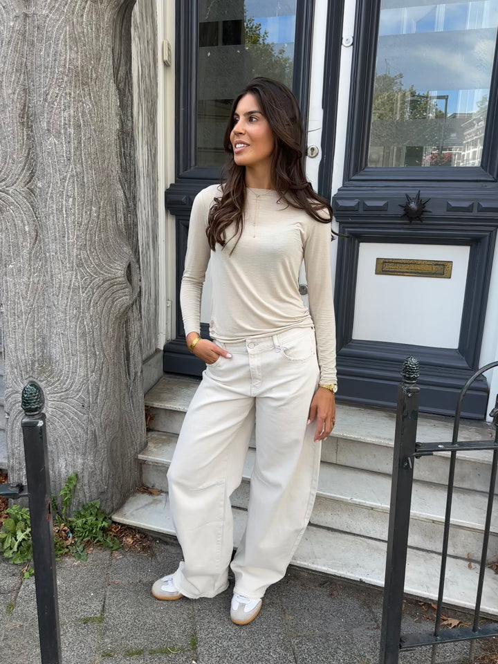 Barrel Jeans Beige