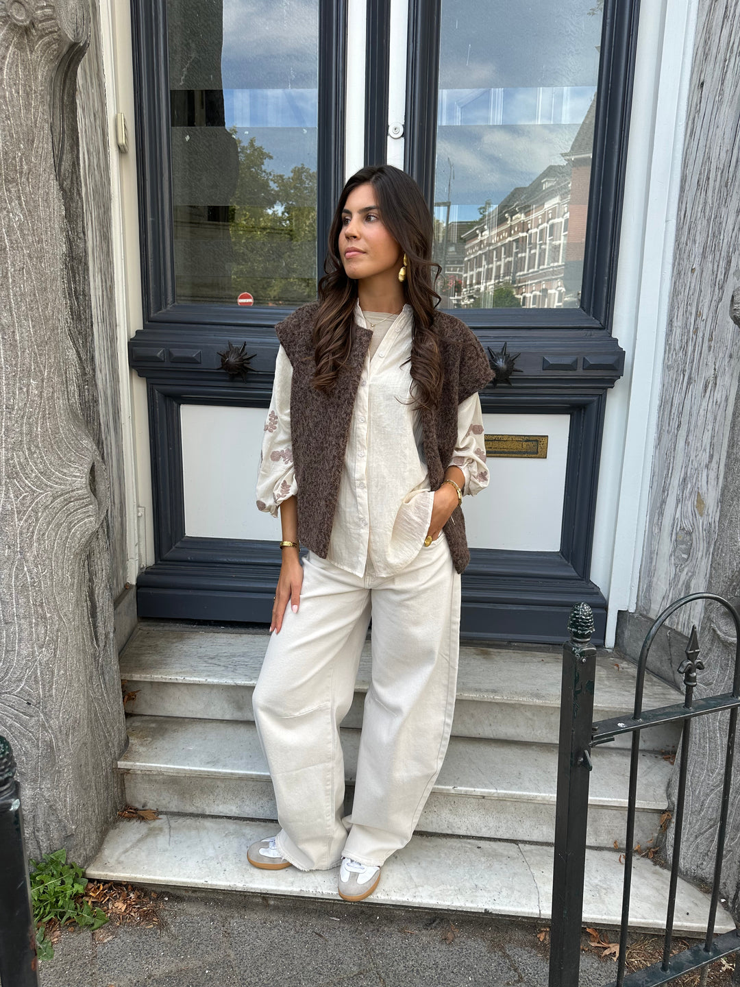 Barrel Jeans Beige