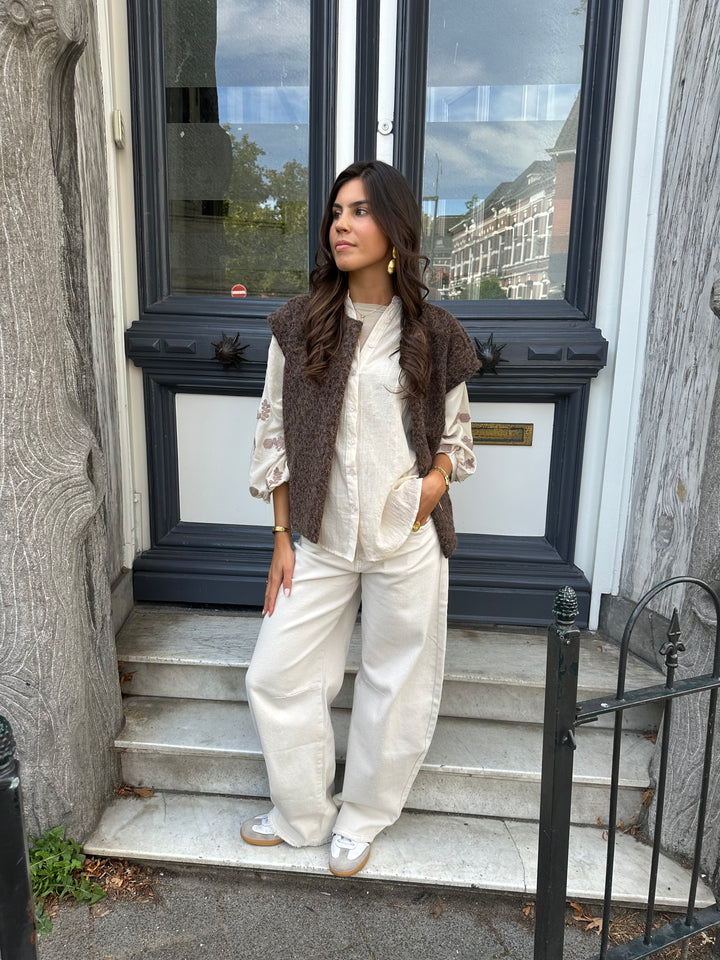 Barrel Jeans Beige