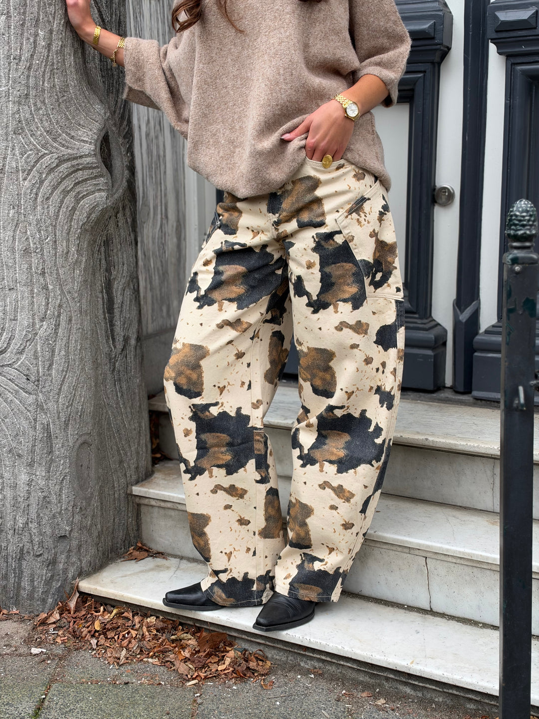 Pre Order - Printed Barrel Jeans