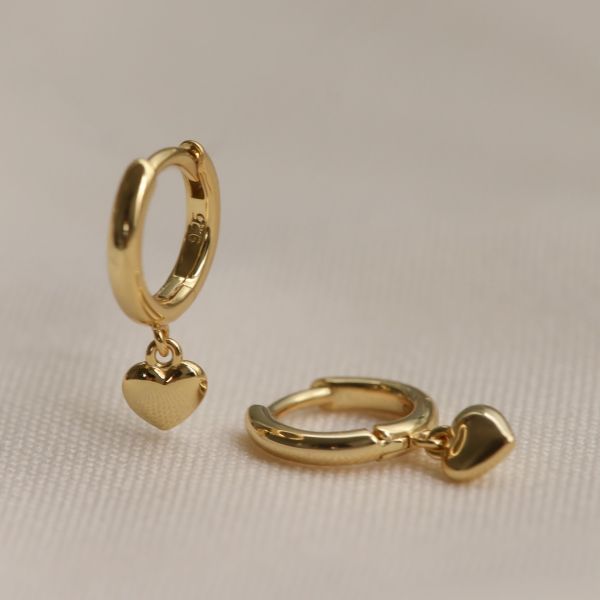 KARMA Tiny Heart Charm Hoops