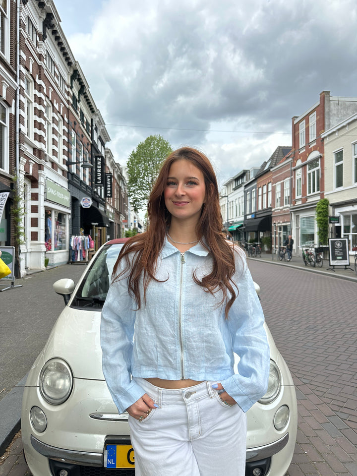 Celine Linen Zip Blouse