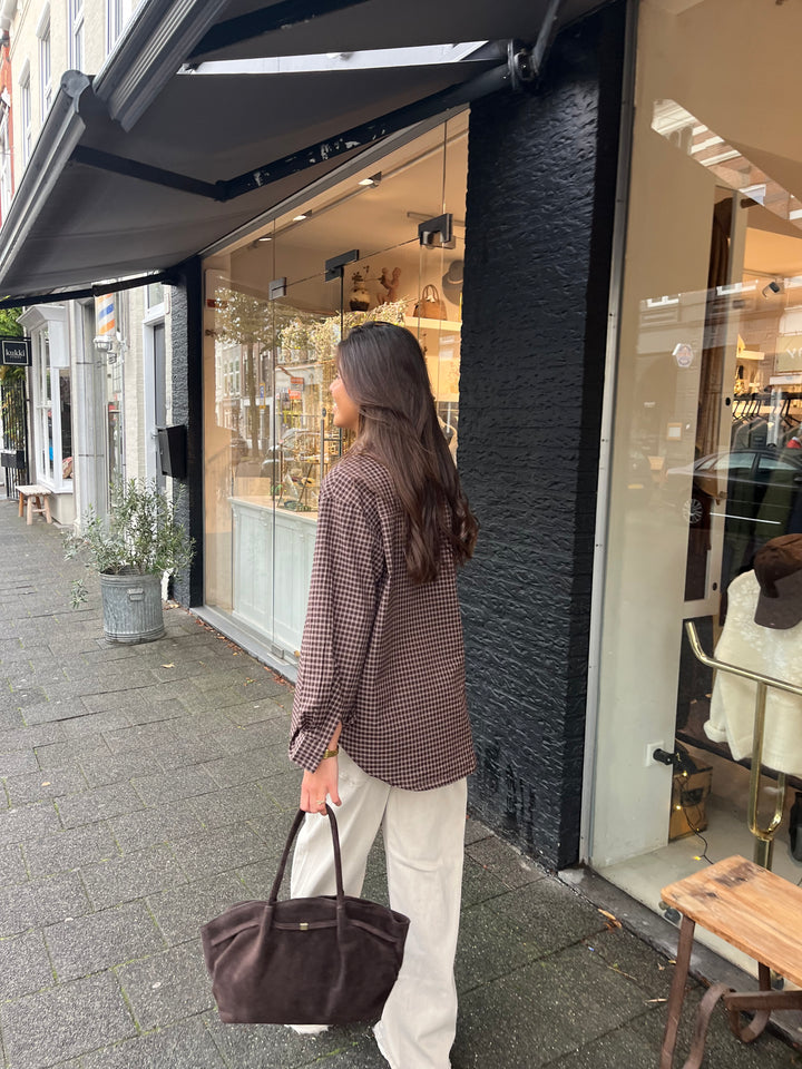 Checked Blouse Brown