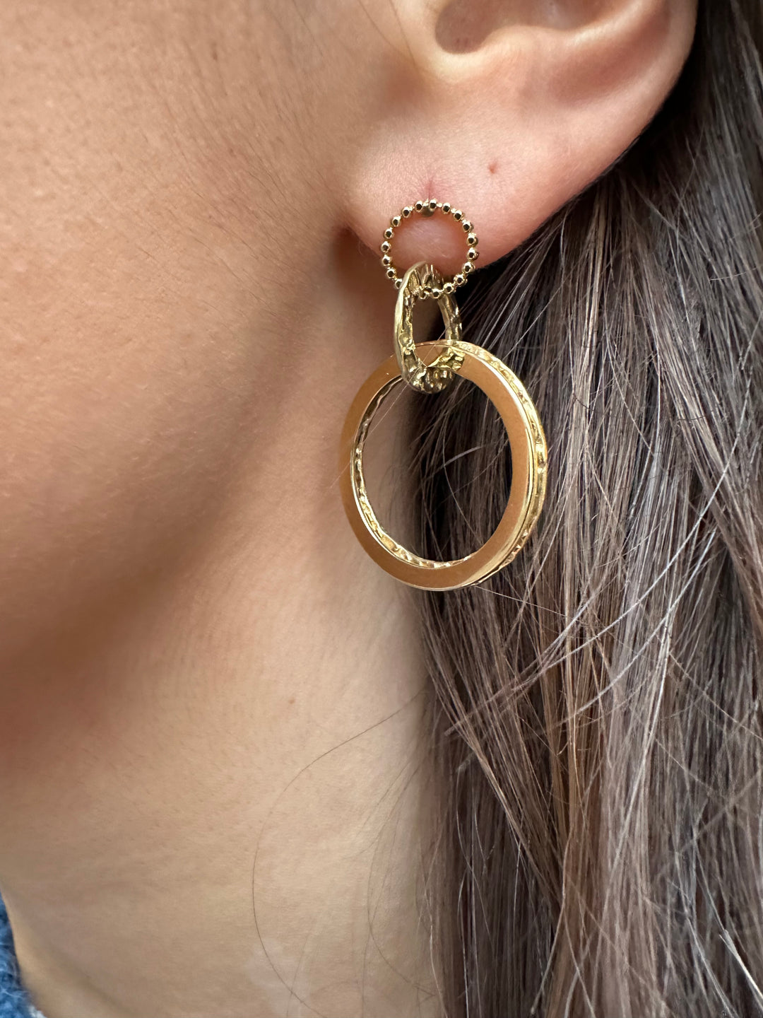 Triple Hoop Entwined Earring