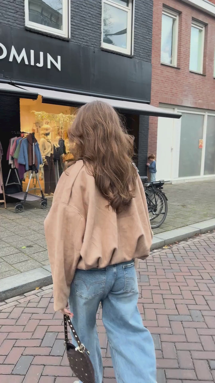 Chocolate/Camel Zipped Jacket