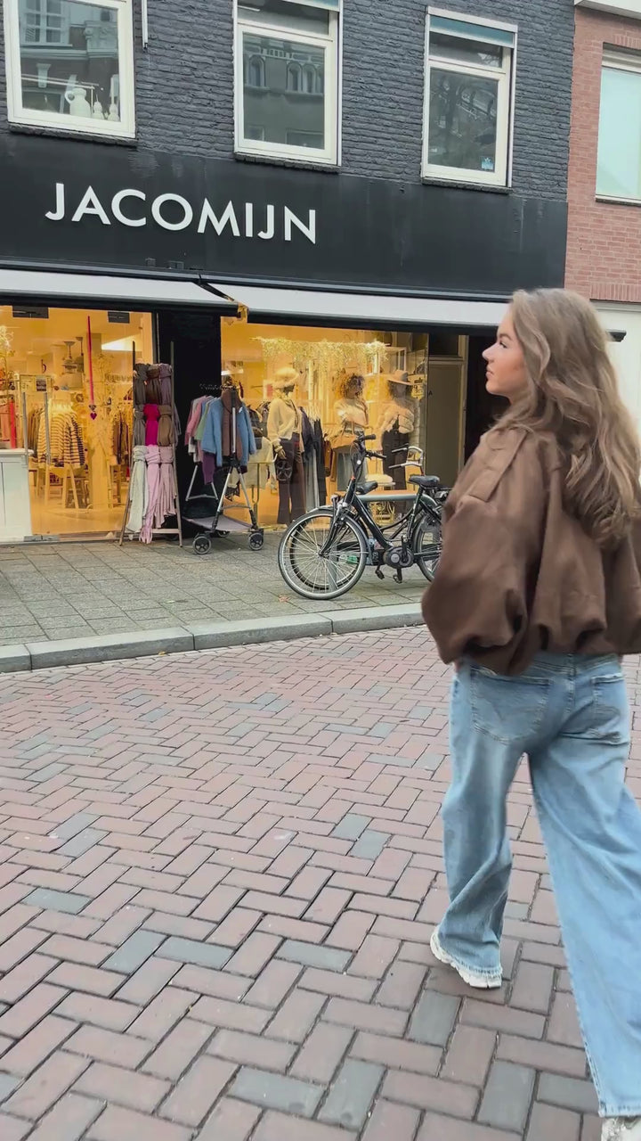 Chocolate/Camel Zipped Jacket