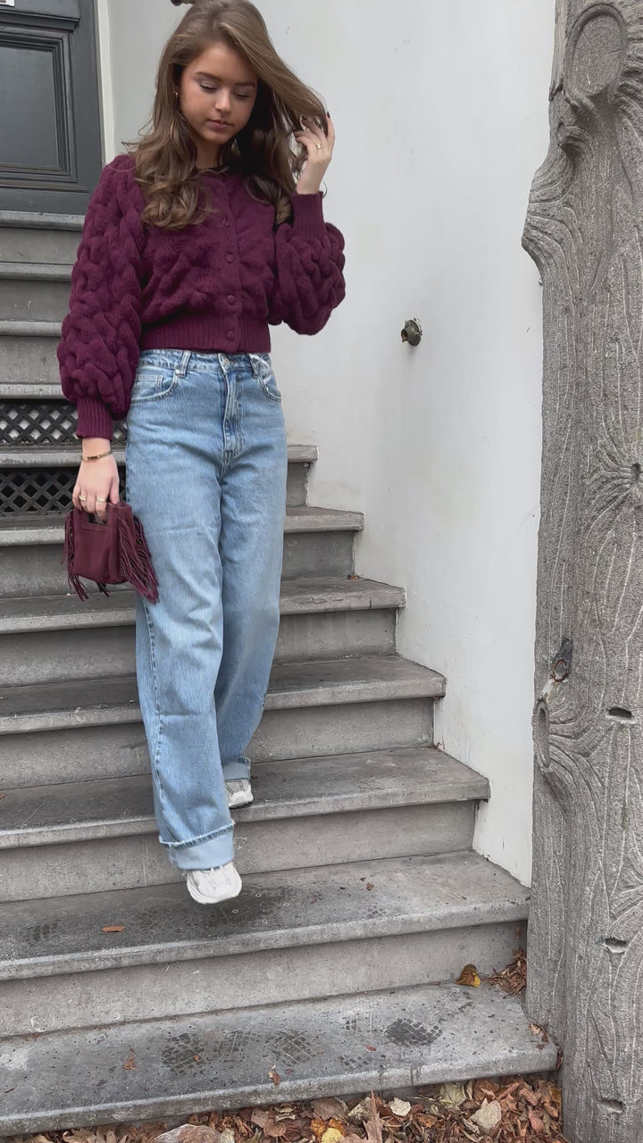 Berry Bubble Cardigan