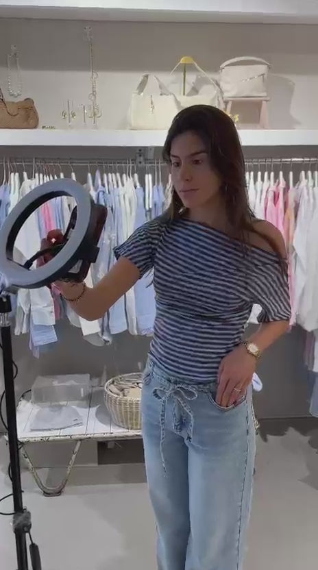 Mila Stripe Off-Shoulder Top