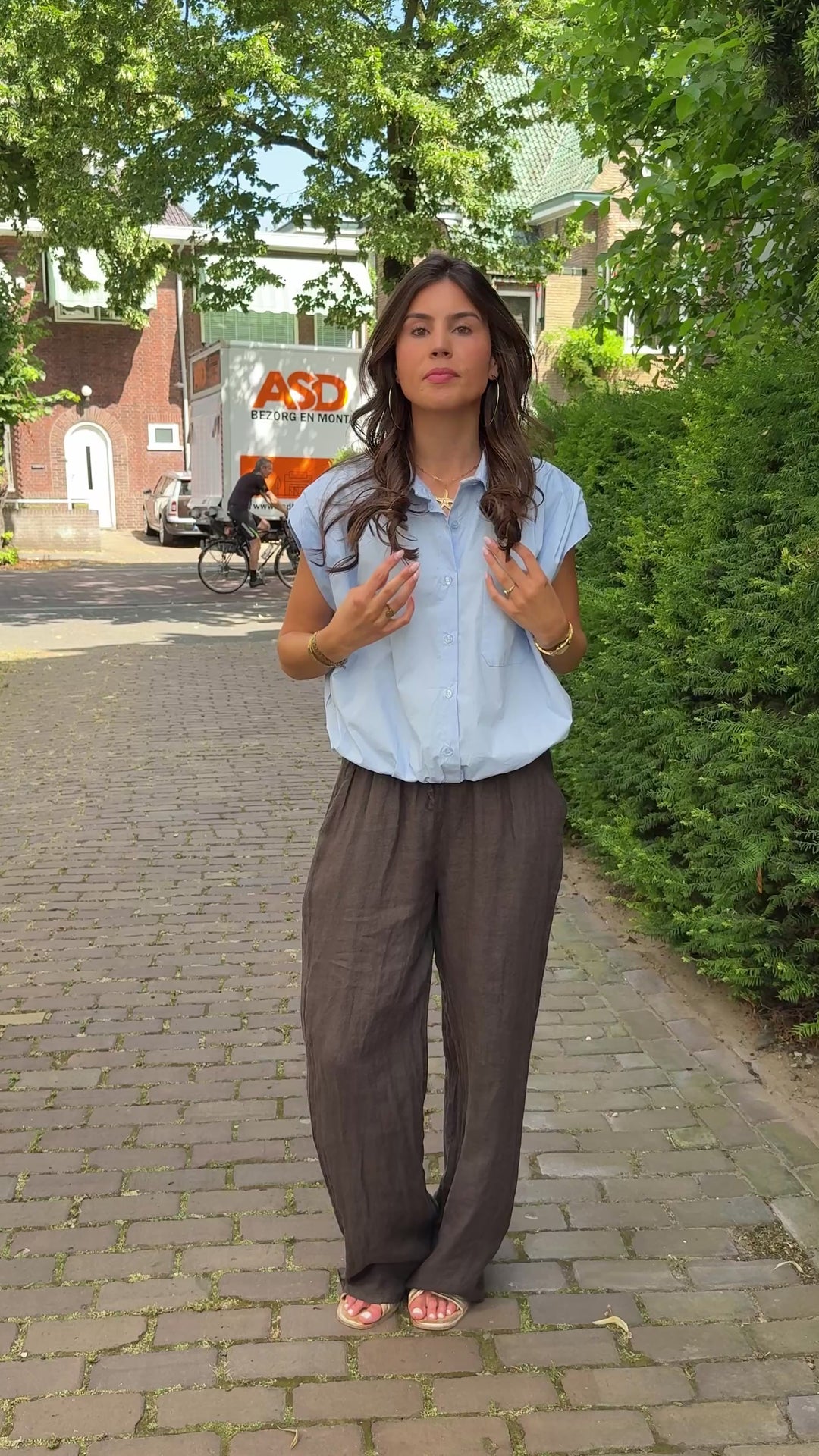Cropped Button Blouse